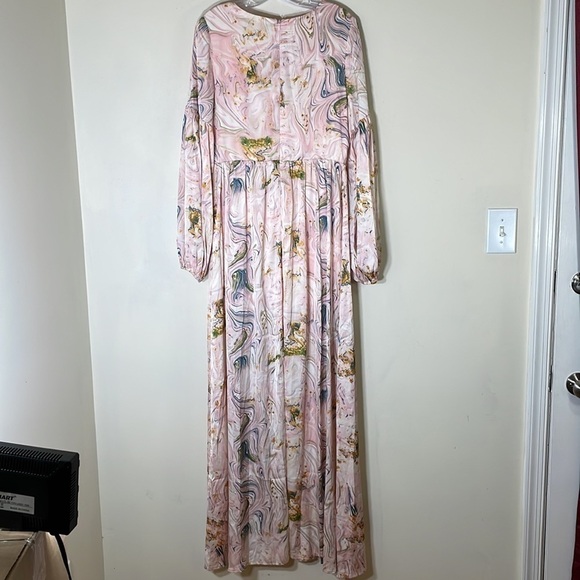 Miss Ord Printed Front V Neck Long Sleeve Maxi Dress. XL. NWT. - Picture 12 of 14